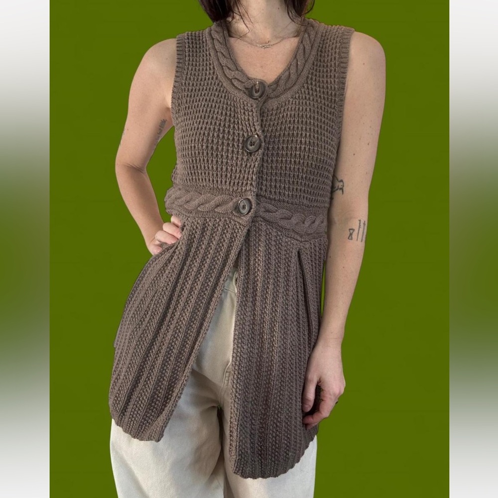 Eddie Bauer Brown Knit Vest